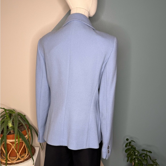 ESCADA Cashmere Blend Blazer 42 Skylight Blue Wool Tailored Jacket EU 42 US 12 - Picture 4 of 15